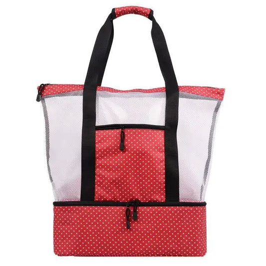 Mandotos summer beach cooler tote with insulated interior, sturdy handles, and stylish design for outdoor picnics and beach days.