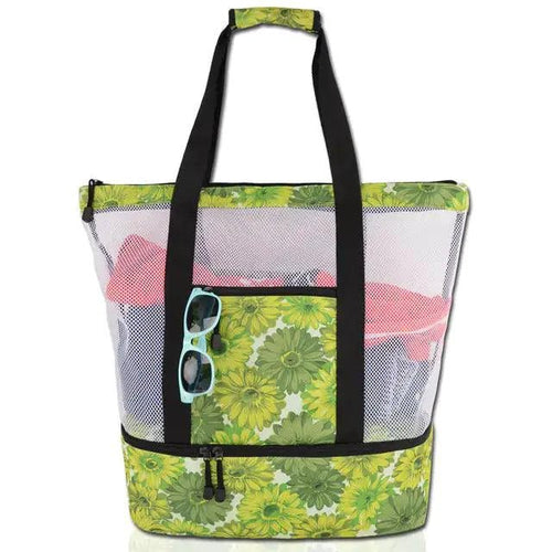 Mandotos Summer Beach Cooler Tote with insulated interior and sturdy handles, perfect for picnics and beach days.