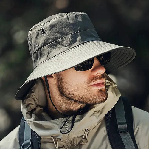 Mandotos sun-safe stylish bucket hat with wide brim and vibrant design, perfect for outdoor sun protection and fashion.