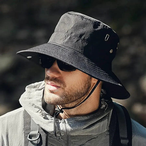 Mandotos sun-safe stylish bucket hat in neutral fabric, designed for outdoor sun protection and fashionable casual wear.