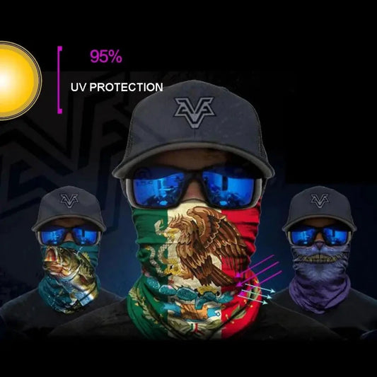Mandotos SunGuard UV Shield Scarf in lightweight fabric, designed to provide sun protection and stylish coverage.