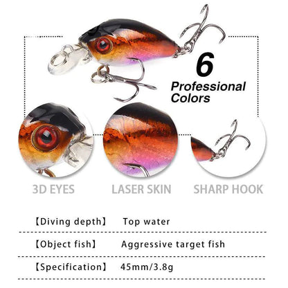 Mandotos synthetic angler bait gear with multiple colorful bait accessories for fishing and angling purposes.