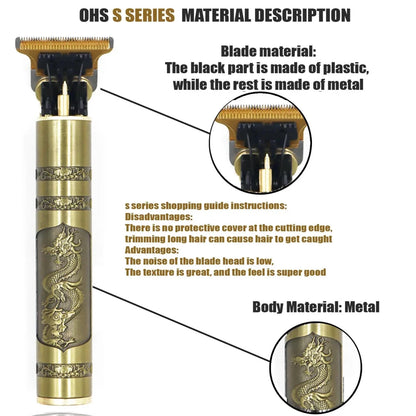 Mandotos T9 hair clipper with repair function, beard and body trimmer, electric men's haircut and shaver machine, 0mm blade