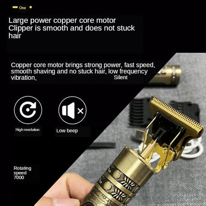 Mandotos T9 hair clipper with repair feature, beard shaver, body trimmer, electric men's haircut machine, 0mm barber shaver