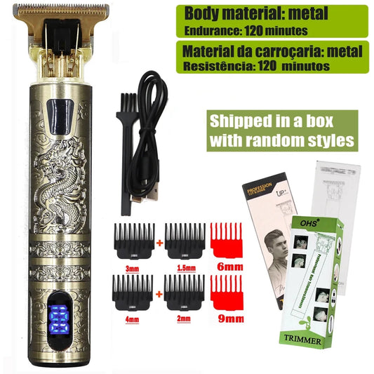 Mandotos T9 electric hair clipper with repair features, beard, body hair trimming, and 0mm barber shaver for men.