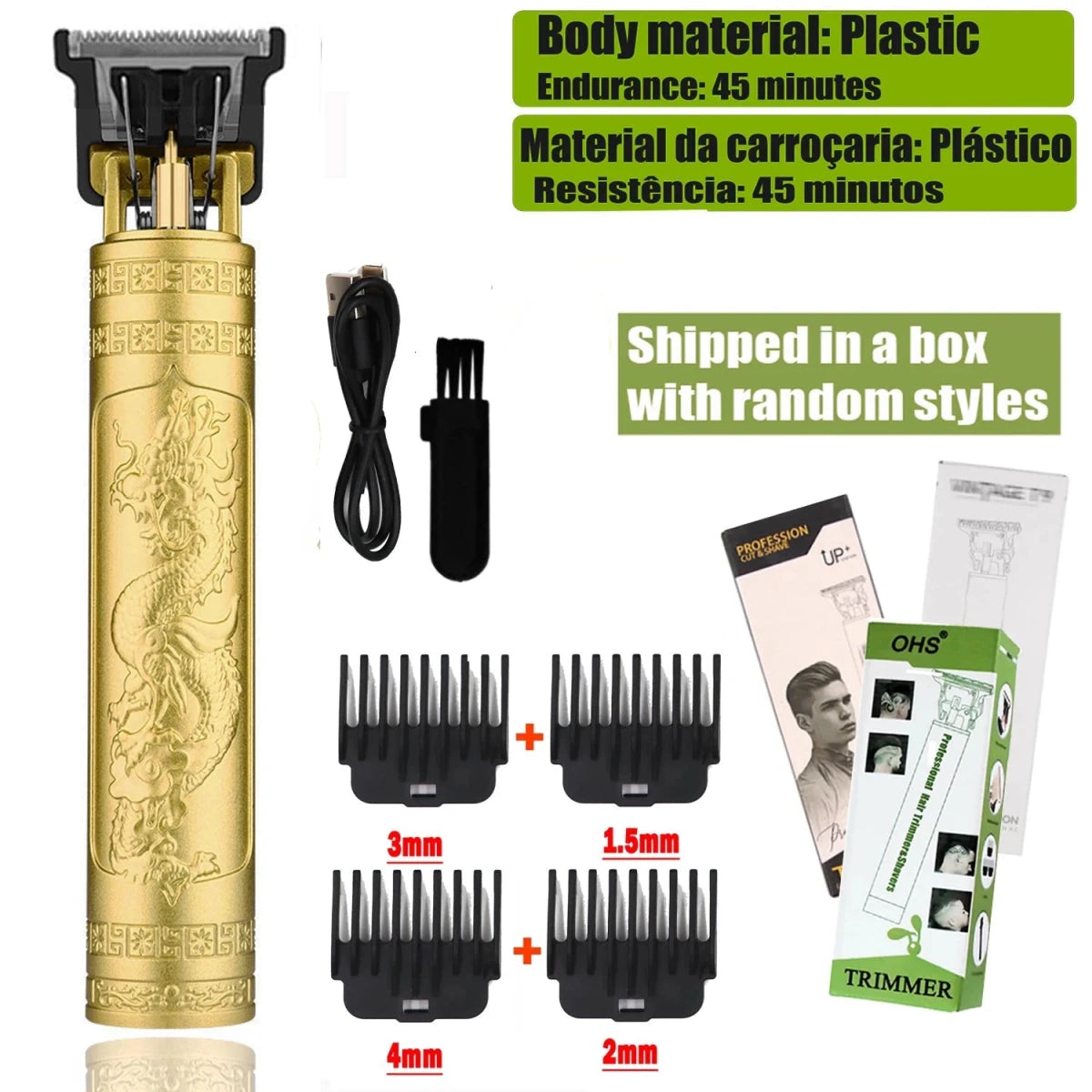 Mandotos T9 Hair Clipper with repair function, beard and body hair trimmer, electric haircut machine, 0mm barber shaver for men