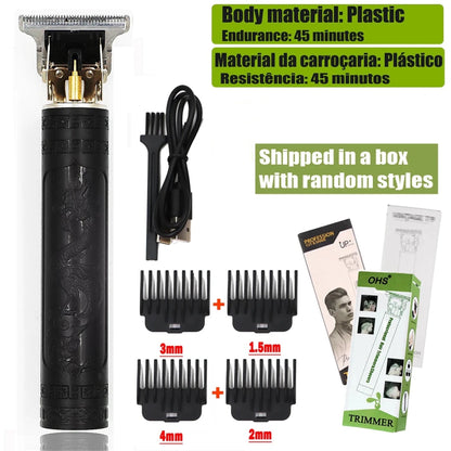 Mandotos T9 electric hair clipper with repair feature, beard shaver, body hair trimmer, and 0mm barber shaver for men's haircut.