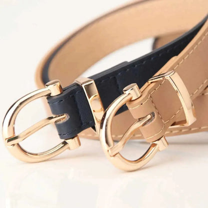 Mandotos Tally vegan leather belt with adjustable buckle, showcasing smooth black vegan leather and sleek design.