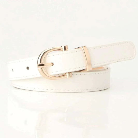 Mandotos Tally vegan leather belt with adjustable buckle and sleek black design, perfect for casual or formal wear.