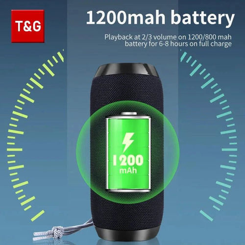 Mandotos TG117 Bluetooth portable waterproof speaker with TWS outdoor design and built-in controls, ideal for outdoor listening.
