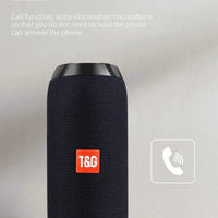 Mandotos TG117 Bluetooth speaker, portable waterproof TWS outdoor speaker shown with rugged design and compact size.