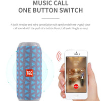 Mandotos TG117 Bluetooth portable waterproof TWS outdoor speaker with rugged design and built-in controls.