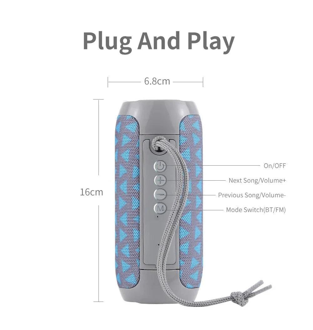 Mandotos TG117 Bluetooth speaker, portable waterproof TWS outdoor speaker with rugged design and built-in controls.