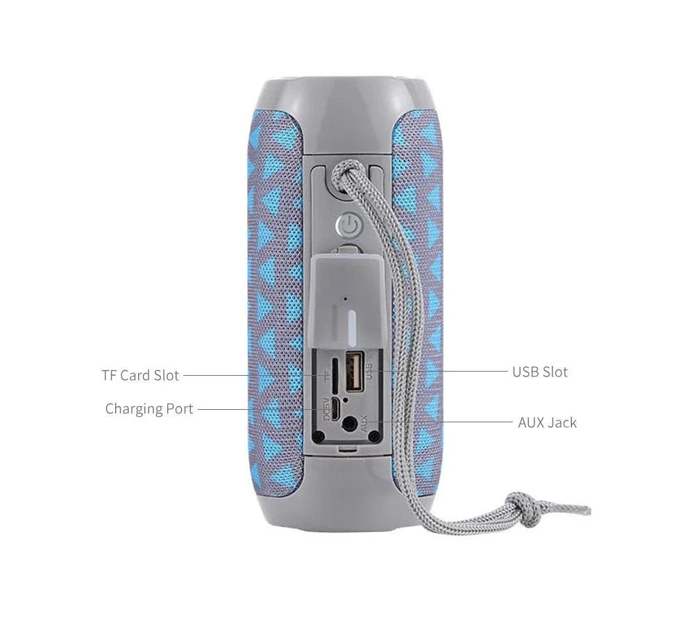 Mandotos TG117 Bluetooth portable waterproof TWS outdoor speaker showing its compact design and durable waterproof exterior