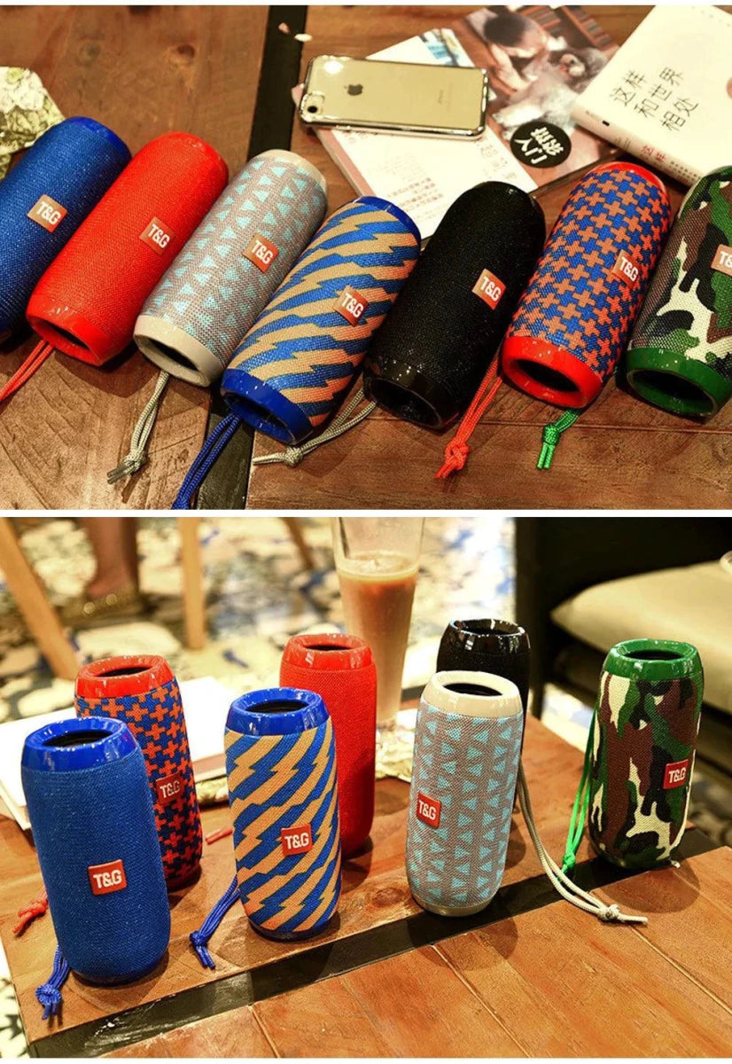 Mandotos TG117 Bluetooth portable waterproof TWS outdoor speaker with rugged design and built-in controls.