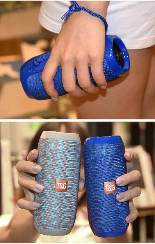 Mandotos TG117 Bluetooth portable waterproof TWS outdoor speaker with rugged design and built-in controls.