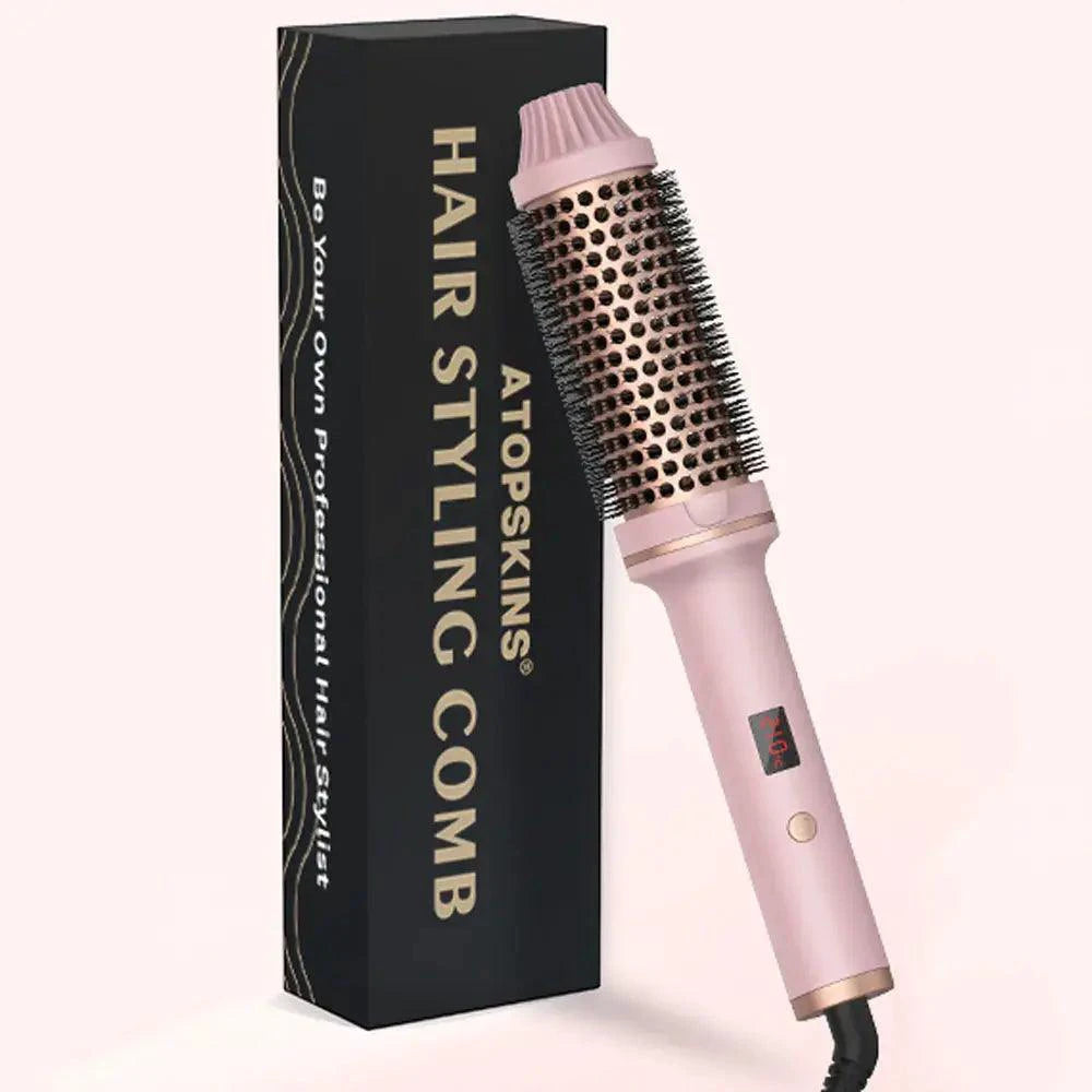Mandotos Thermal Curl Styler Brush with ceramic barrel and ergonomic handle for creating voluminous, curls and waves in hair.