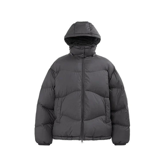 Mandotos thin and portable puff down jacket with solid color, hooded, lightweight, perfect for casual wear and outdoor activities.