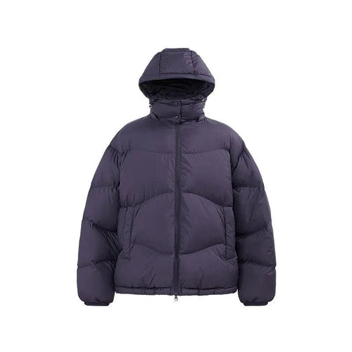 Mandotos thin and portable puff down jacket with hood in solid color, lightweight and cozy for cold weather.