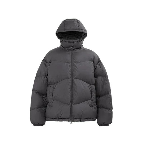 Mandotos thin and portable puff down jacket with solid color and hood, lightweight and stylish for cold weather.