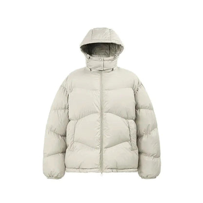 Mandotos thin and portable puff down jacket in solid color with hood, lightweight and warm for cold weather.