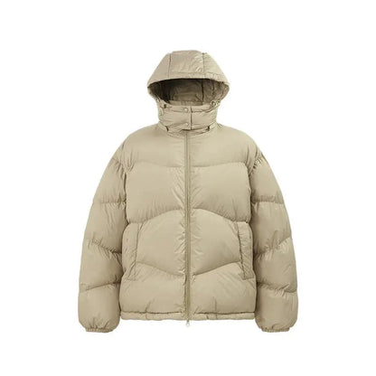 Mandotos thin and portable puff down jacket with solid color, hooded, lightweight, and insulated for warmth and comfort.