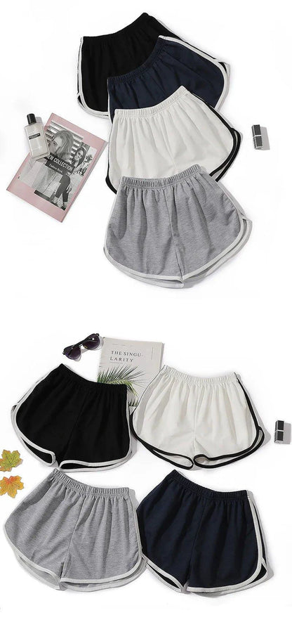 Mandotos women's thin summer elastic shorts with quick-drying, loose-fit design and anti-external wear features.