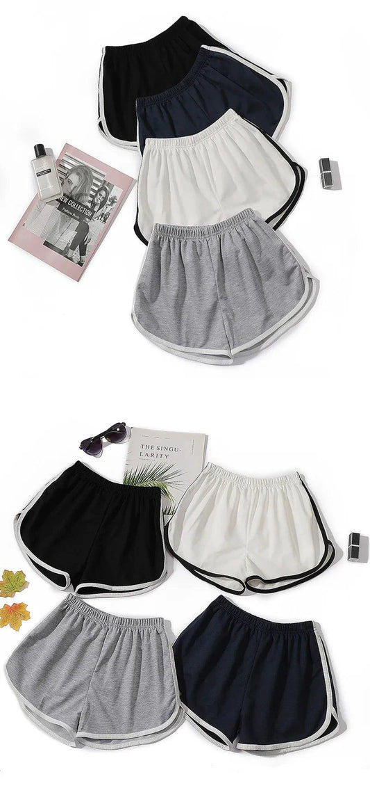 Mandotos women's thin summer elastic shorts with quick-drying, loose-fit design and anti-external wear features.