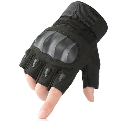Mandotos touchscreen leather motorcycle gloves, black with reinforced palms and secure wrist straps for riding comfort and protection.