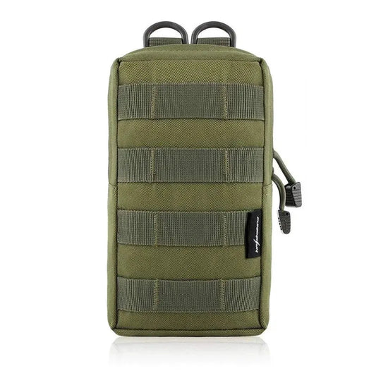 Mandotos Trail Trek waist pouch with adjustable strap and multiple compartments for outdoor and running adventures.