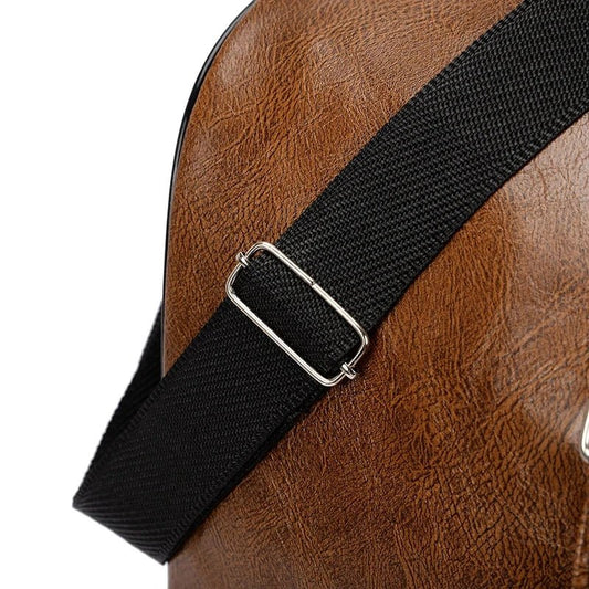 Mandotos travel bag for men and women, made of PU leather, with large capacity, shoulder strap, and stylish duffle design.