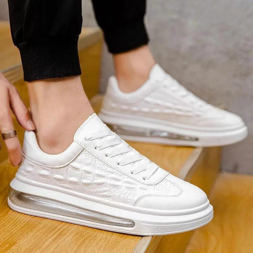 Mandotos trendy leather men's casual sneakers with stylish design and comfortable fit, perfect for everyday wear.
