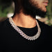 Mandotos triple row diamond gold Cuban chain featuring sparkling diamonds and a bold, luxurious design.
