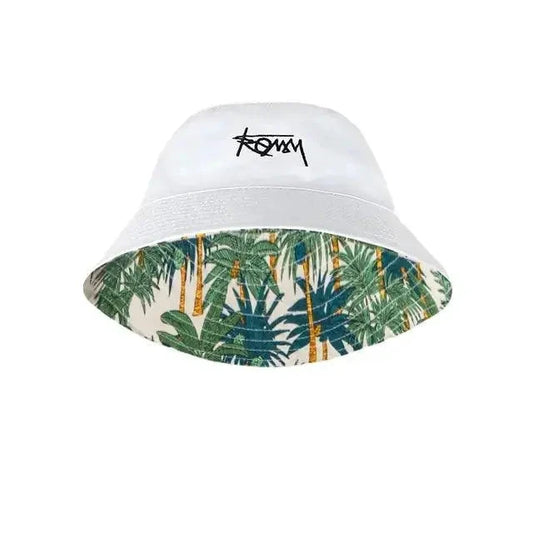 Mandotos Tropical Vibes dual-style men's Hawaiian bucket hat with vibrant tropical print, perfect for beach and outdoor adventures.