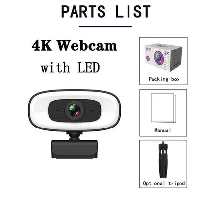 Mandotos Ultra-Clear 4K mini webcam showing a sleek, compact design with a built-in lens and adjustable clip for easy attachment