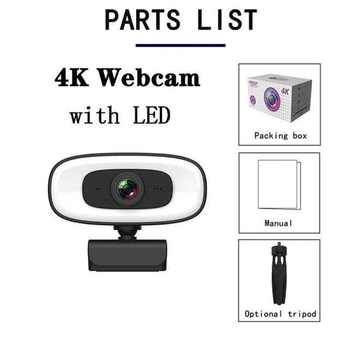 Mandotos Ultra-Clear 4K mini webcam showing a sleek, compact design with a built-in lens and adjustable clip for easy attachment
