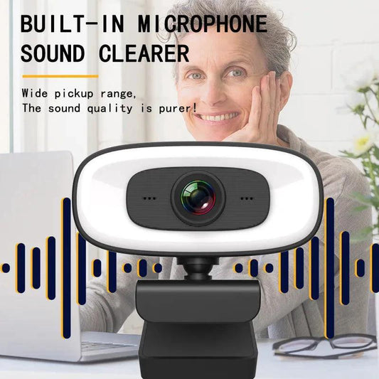Mandotos Ultra-Clear 4K Mini Webcam showing compact design and lens, ideal for high-resolution video calls and streaming.