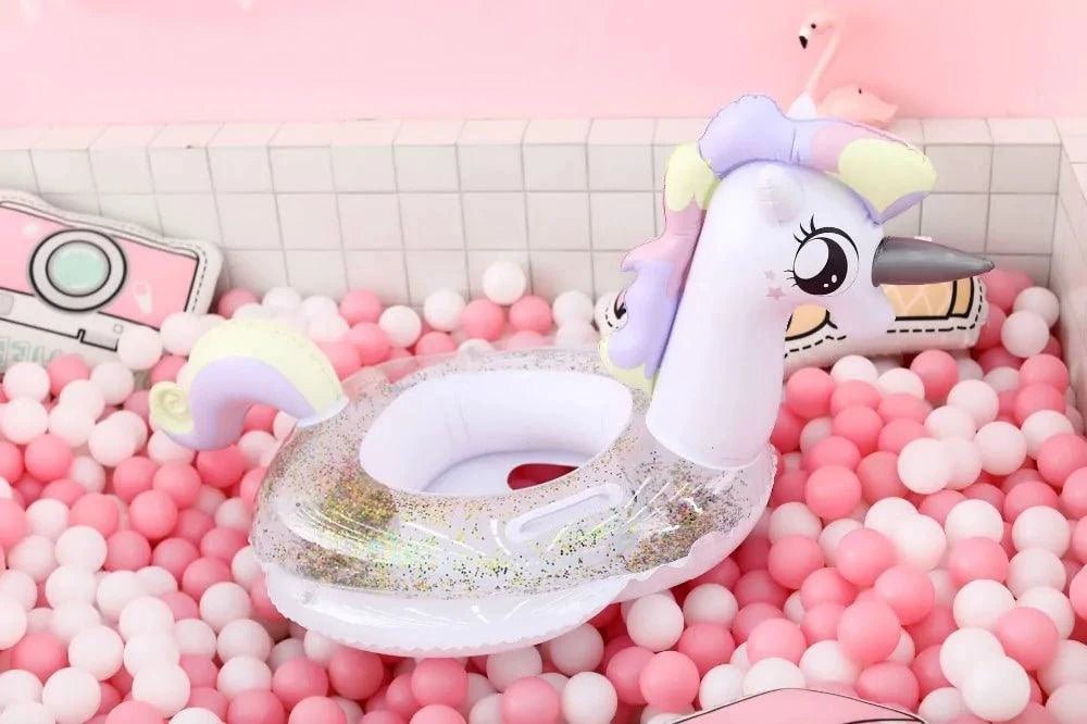 Mandotos Unicorn Bliss Inflator air pump for magical party decorations, featuring colorful unicorn design and compact size.