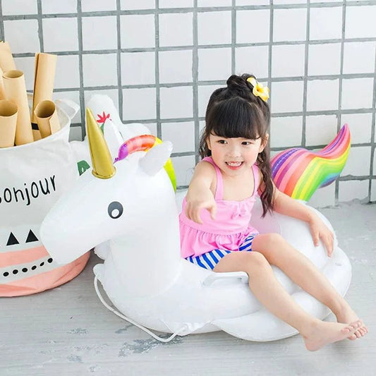 Mandotos Unicorn Bliss Inflator air pump for magical party decorations, featuring colorful unicorn design and compact size.