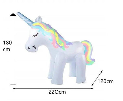 Mandotos Unicorn Magic Water Sprayer featuring a colorful unicorn design, perfect for fun water play and cooling on hot days.