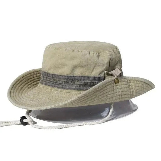 Mandotos unisex summer outdoor hat with wide brim and breathable fabric, ideal for sun protection and outdoor activities.