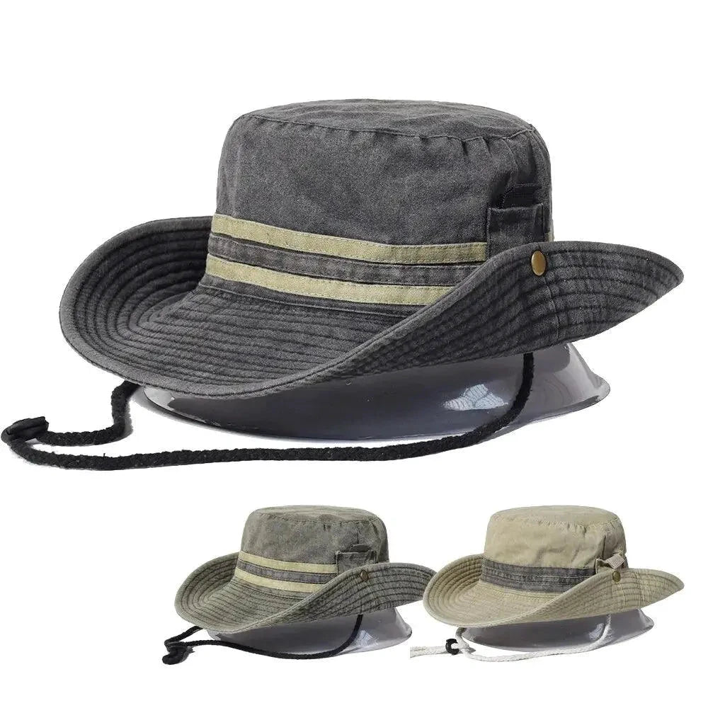 Mandotos unisex summer outdoor hat with wide brim, breathable fabric, perfect for sun protection during outdoor activities.