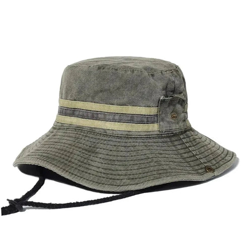 Mandotos unisex summer outdoor hat with wide brim, breathable fabric, and adjustable strap for sun protection and comfort.