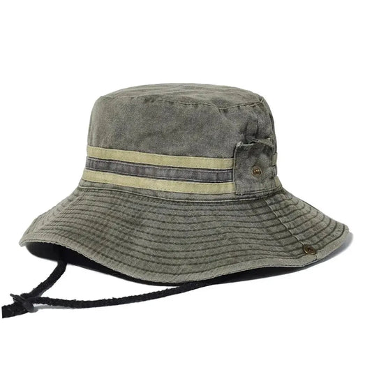 Mandotos unisex summer outdoor hat with wide brim, breathable fabric, and adjustable strap for sun protection and comfort.