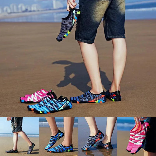 Mandotos unisex swimming shoes with lightweight, quick-drying design and non-slip soles for water activities.