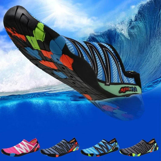Mandotos unisex swimming shoes with flexible soles and breathable material, designed for water activities and comfort.