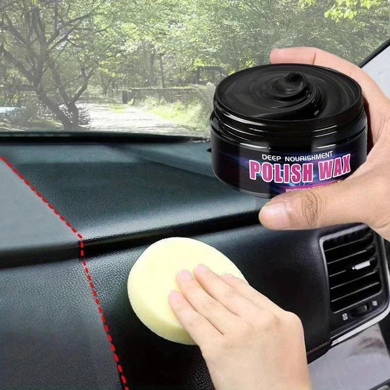 Mandotos Universal Leather and Plastic Repair Polishing Wax for automotive interior reconditioning on leather, plastic, and rubber surfaces.