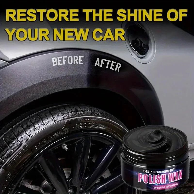 Mandotos universal leather and plastic repair polishing wax for automotive interiors, showing a cream applied to car surfaces.