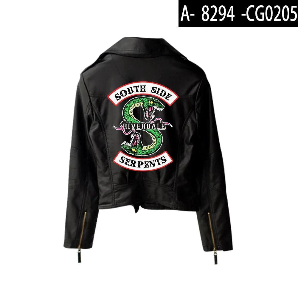 Mandotos Urban Chic Riverdale Jacket displayed on a hanger, featuring a stylish design with a zip front and modern urban style.