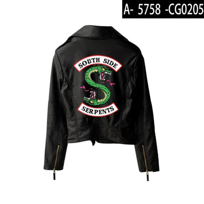 Mandotos Urban Chic Riverdale Jacket displayed on a hanger, showcasing its stylish design and modern urban fashion appeal.